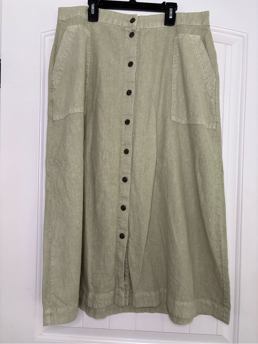 Universal Thread button-front utility A-line midi skirt